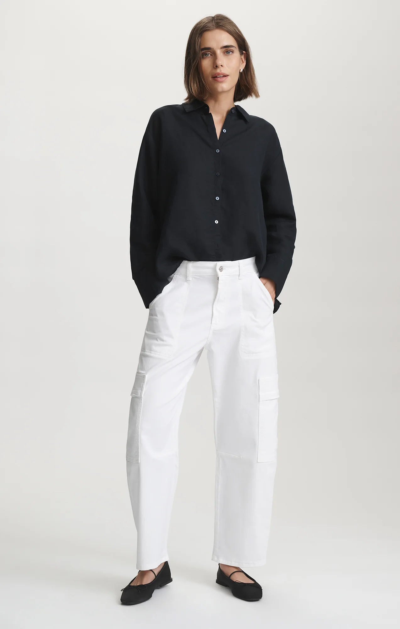 VINNIE BARREL CARGO IN WHITE CASUAL TWILL