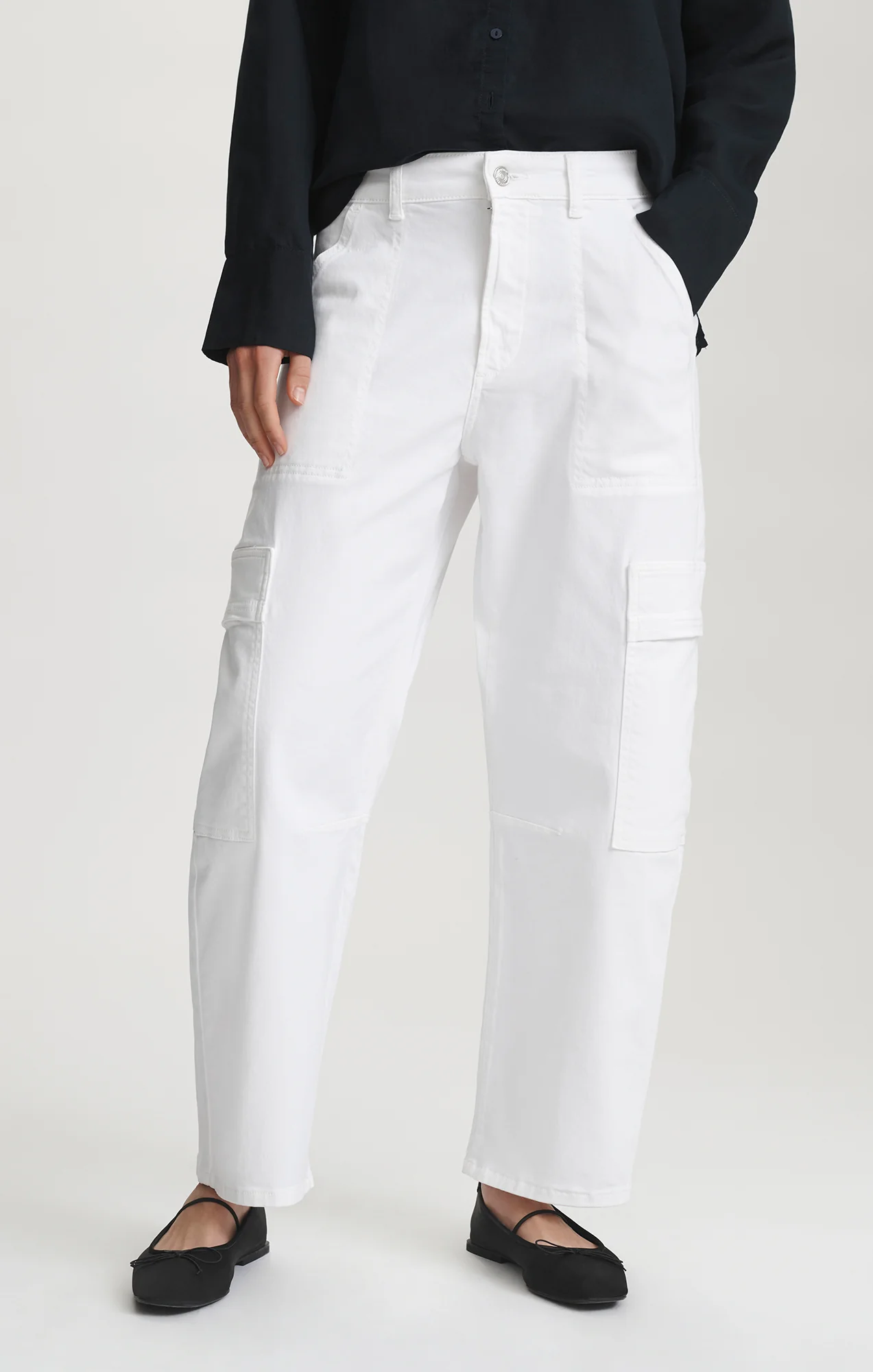 VINNIE BARREL CARGO IN WHITE CASUAL TWILL - Image 2