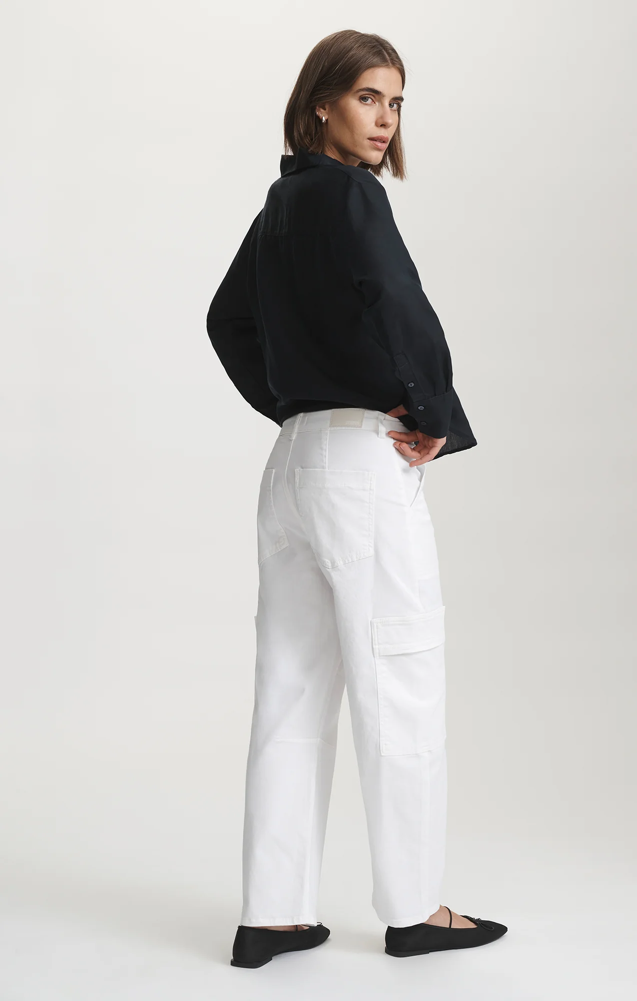 VINNIE BARREL CARGO IN WHITE CASUAL TWILL - Image 4