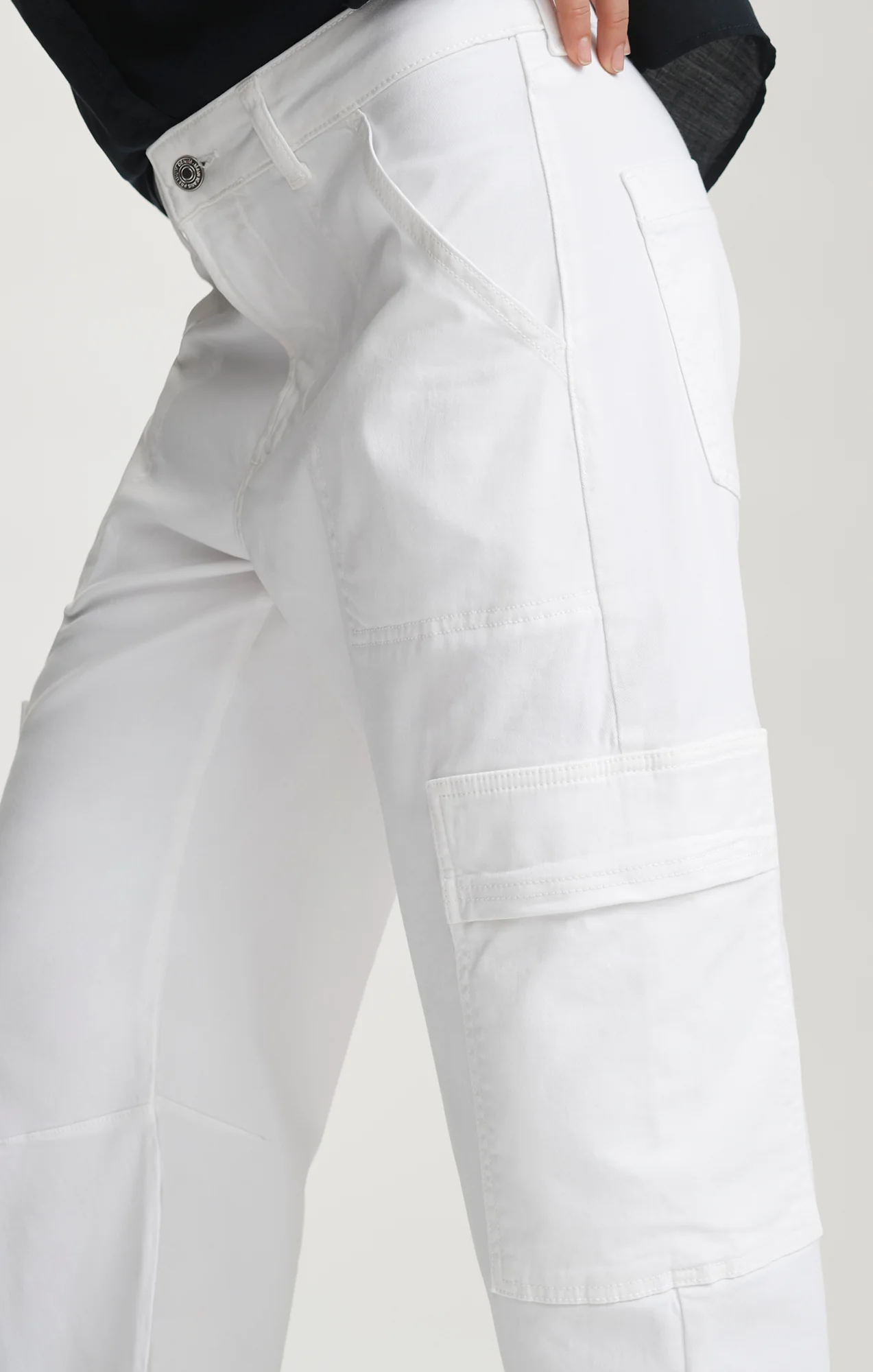 VINNIE BARREL CARGO IN WHITE CASUAL TWILL - Image 5