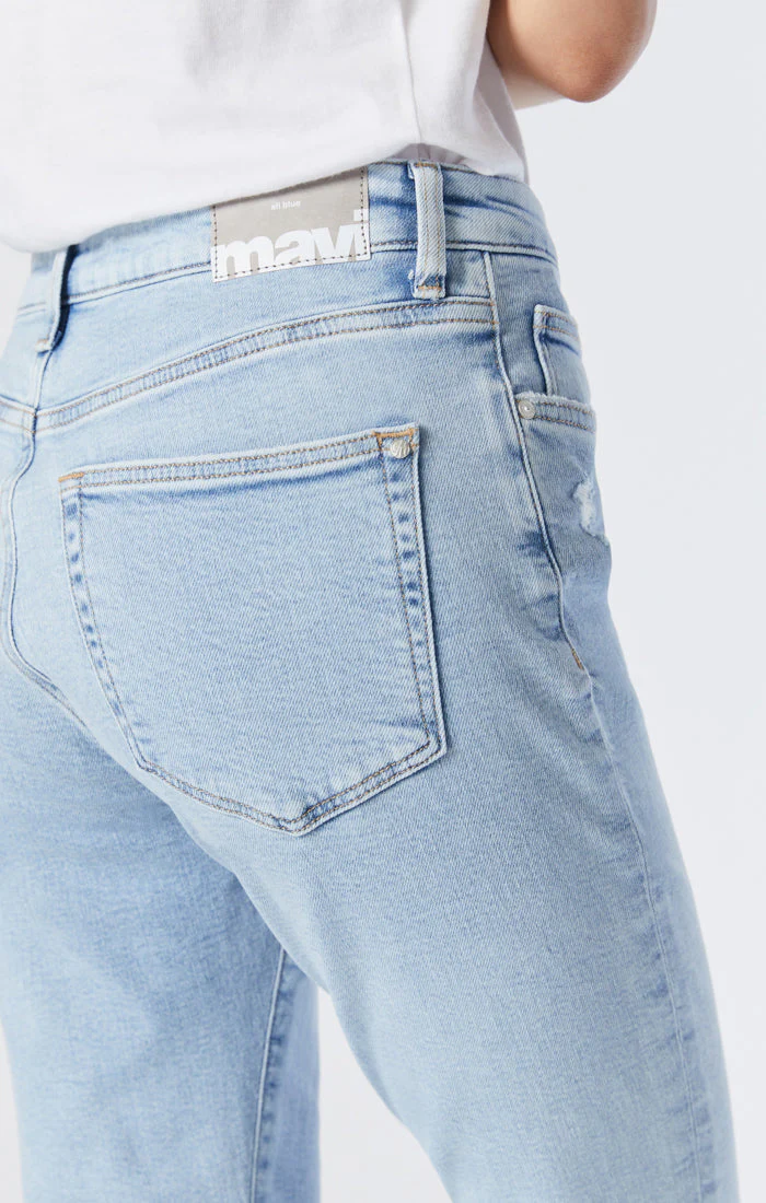 VIOLA STRAIGHT LEG JEANS IN LIGHT RIPPED RECYCLE BLUE - Image 5