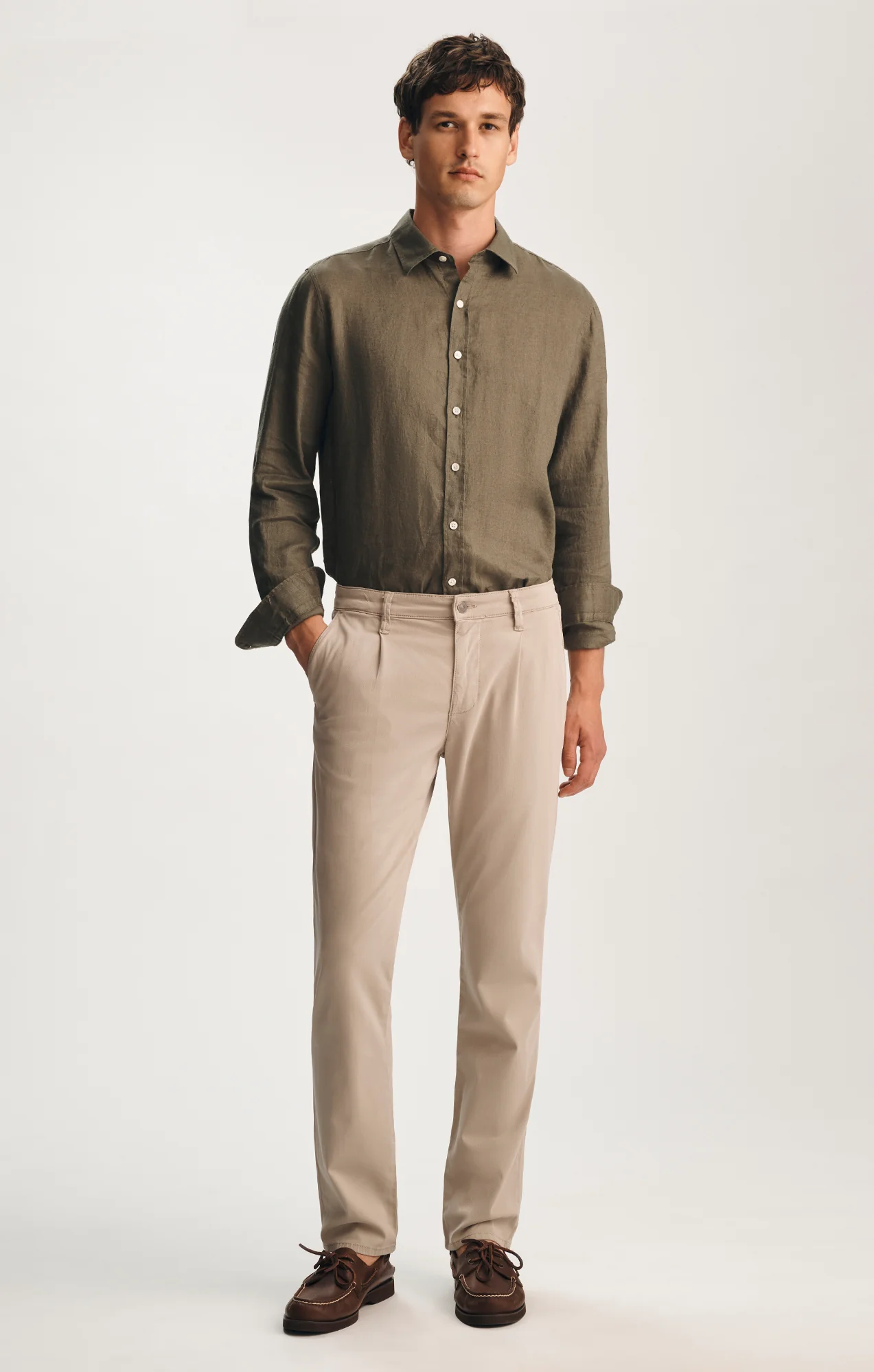 WILL PLEATED STRAIGHT CHINO IN NATURE CITY - Image 4